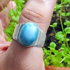 Larimar Ring, sterling silver